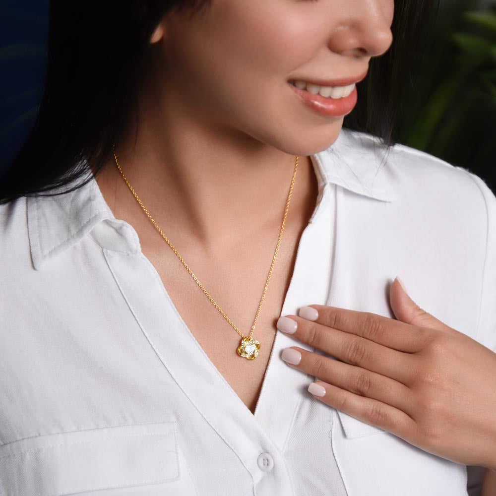 Graduation Gift to a Beautiful Soul, Love Knot Necklace - black