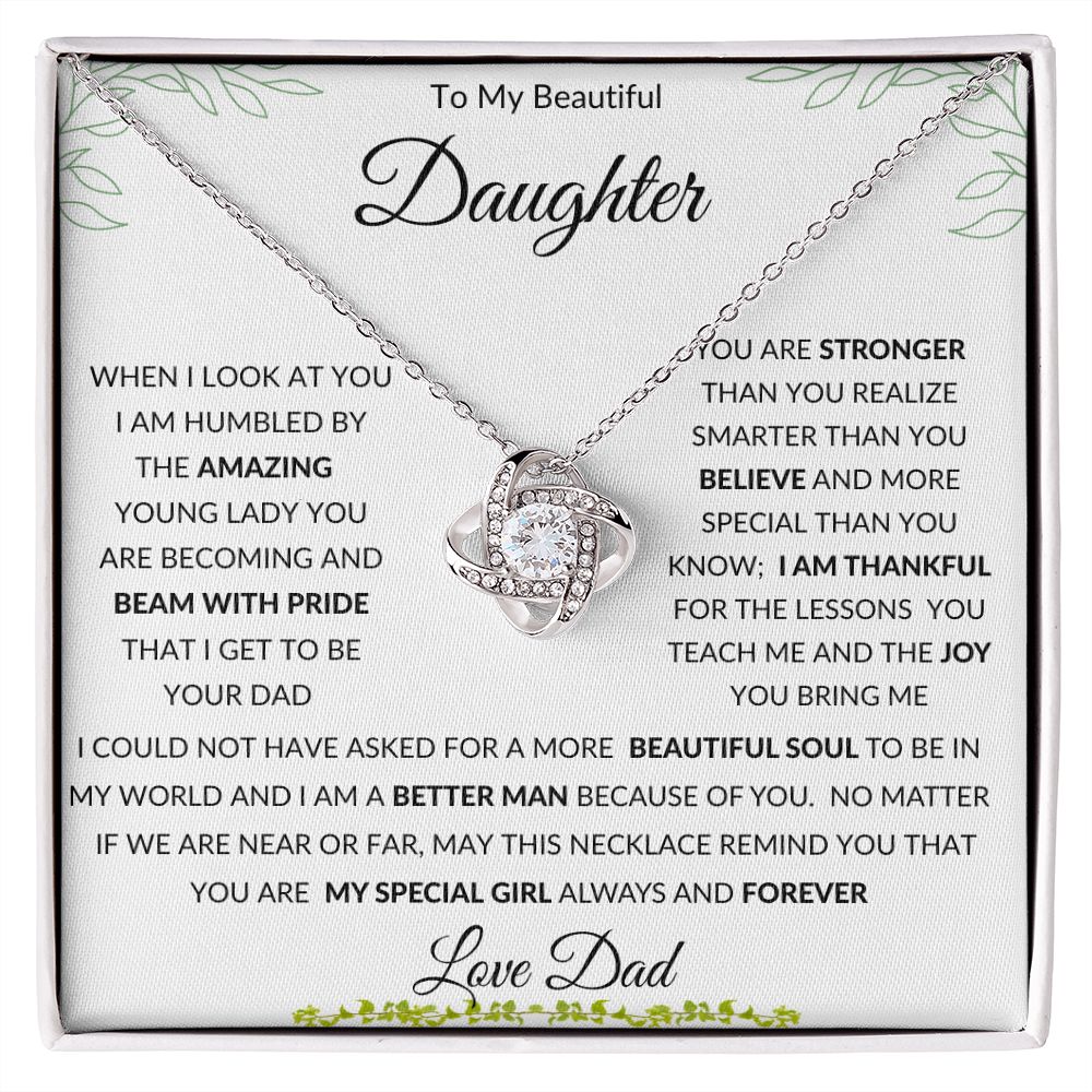 Love Knot Necklace, GIFT TO DAUGHTER from Dad - Better Me