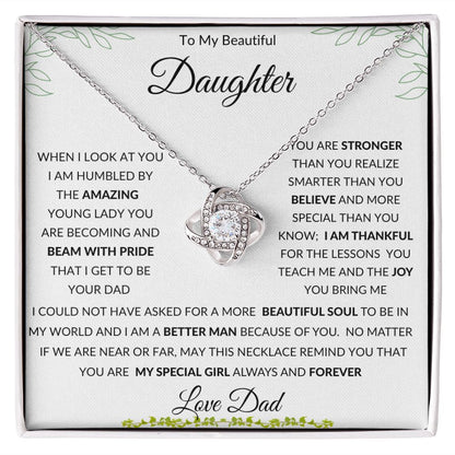 Love Knot Necklace, GIFT TO DAUGHTER from Dad - Better Me