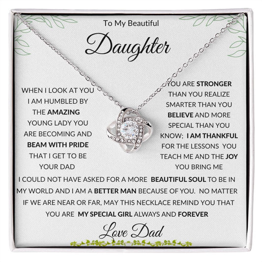 Love Knot Necklace, GIFT TO DAUGHTER from Dad - Better Me