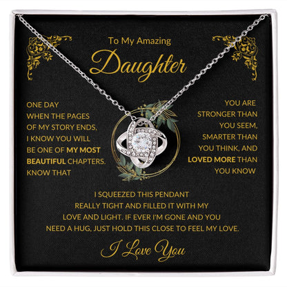 Love Knot Necklace, GIFT TO DAUGHTER - Amazing Daughter Black