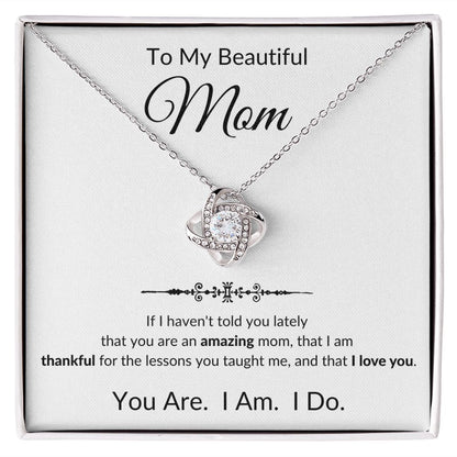 Love Knot Necklace, GIFT TO MOM - White background, CHRISTMAS, BIRTHDAY, MOTHER'S DAY, ANY OCCASSION
