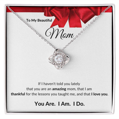 Love Knot Necklace, GIFT FOR MOM - Red Ribbon, BIRTHDAY, CHRISTMAS, MOTHER'S DAY, ANY SPECIAL OCCASSION