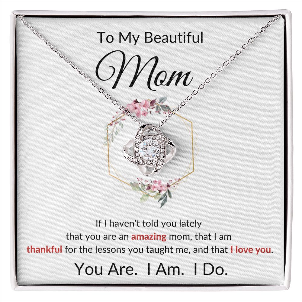 Love Knot Necklace, GIFT TO MOM - Flower Wreath for BIRTHDAY, CHRISTMAS,  MOTHER'S DAY, ANY OCCASION