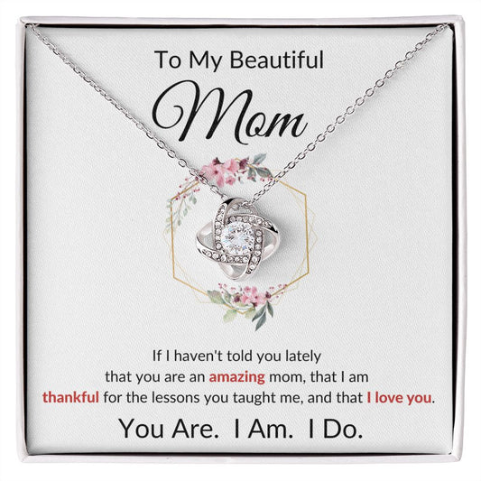 Love Knot Necklace, GIFT TO MOM - Flower Wreath for BIRTHDAY, CHRISTMAS,  MOTHER'S DAY, ANY OCCASION
