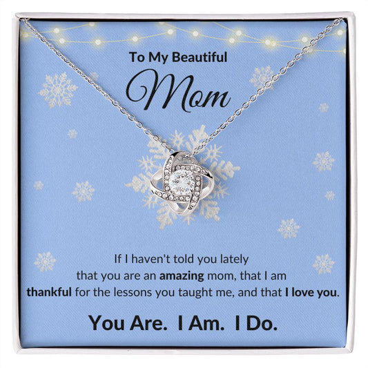 Love Knot Necklace, GIFT TO MOM - Snowflakes, CHRISTMAS, BIRTHDAY, MOTHER'S DAY