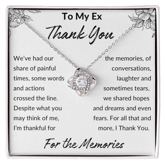 Thank You for The Memories, Divorce Separation Break Up Gift for Ex Wife, Ex Girlfriend, Ex - Love Knot Necklace