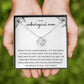 Love Knot Necklace, Gift to Unbiological Mom, Step Mom, Step Mother, Aunt, Mother in Law - black and white
