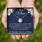 Love Knot Necklace, Gift to Mom - Dear Mom, Blue