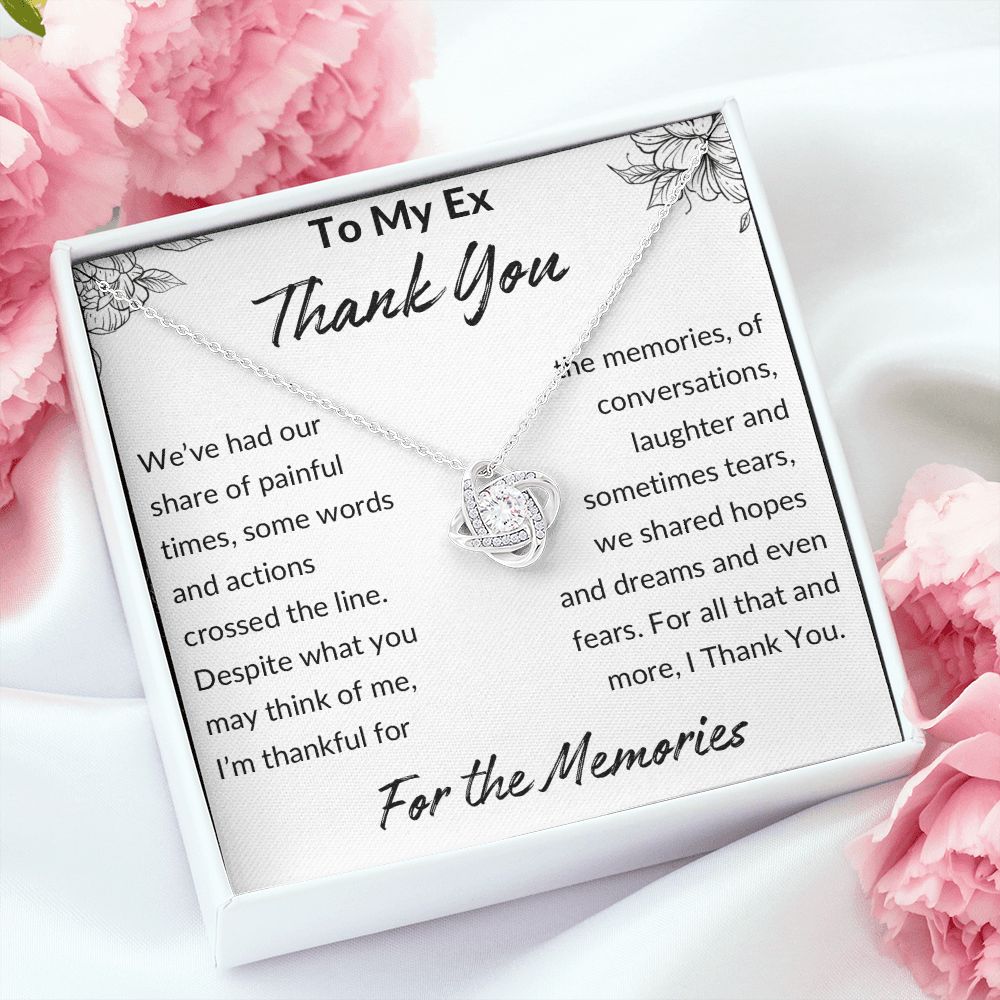 Thank You for The Memories, Divorce Separation Break Up Gift for Ex Wife, Ex Girlfriend, Ex - Love Knot Necklace