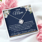 Love Knot Necklace, Gift to Mom - Dear Mom, Blue
