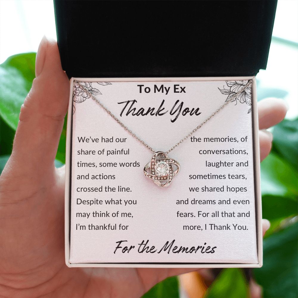 Thank You for The Memories, Divorce Separation Break Up Gift for Ex Wife, Ex Girlfriend, Ex - Love Knot Necklace