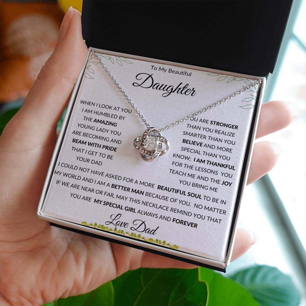 Love Knot Necklace, GIFT TO DAUGHTER from Dad - Better Me