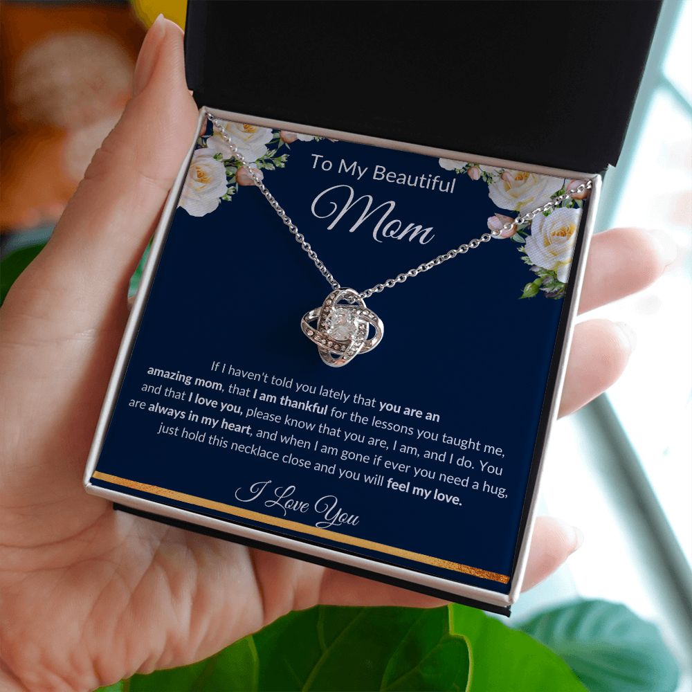 Love Knot Necklace, GIFT TO MOM - Beautiful Mom