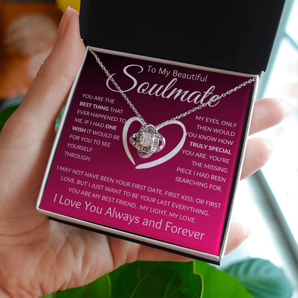 Love Knot Necklace, Gift to Soulmate, Wife, Girlfriend - You're the Best - Christmas, Anniversary, Birthday, Valentines Day