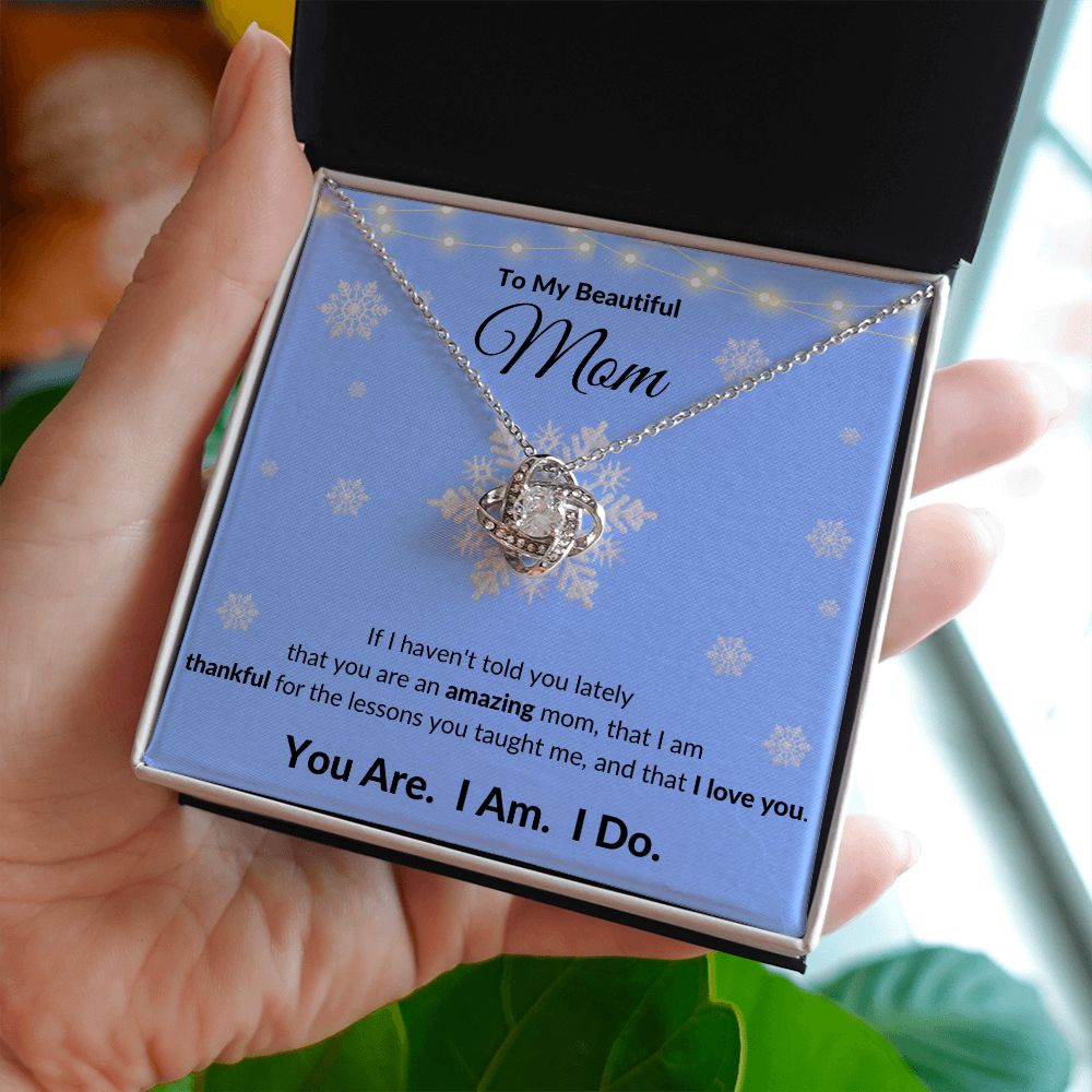 Love Knot Necklace, GIFT TO MOM - Snowflakes, CHRISTMAS, BIRTHDAY, MOTHER'S DAY