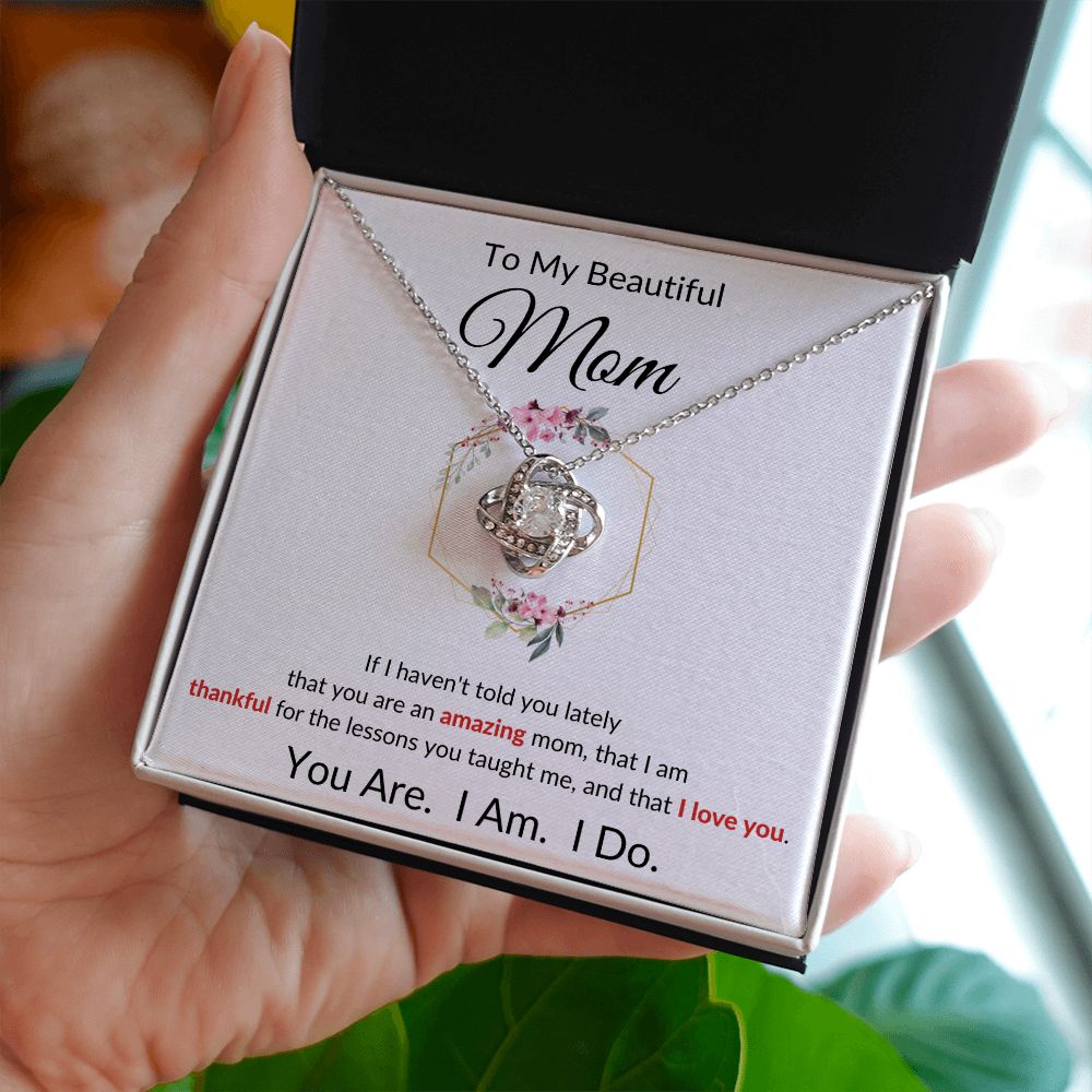 Love Knot Necklace, GIFT TO MOM - Flower Wreath for BIRTHDAY, CHRISTMAS,  MOTHER'S DAY, ANY OCCASION