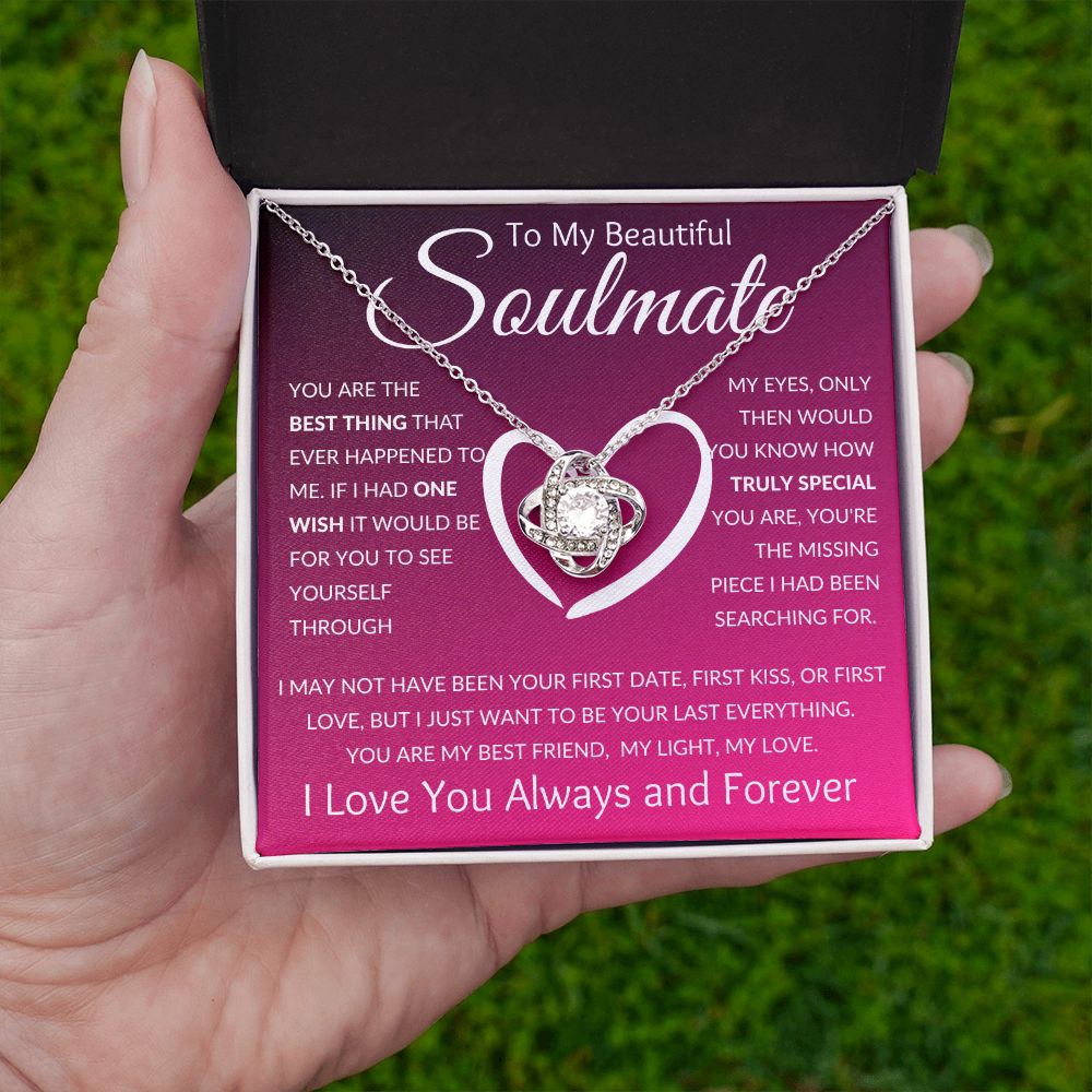 Love Knot Necklace, Gift to Soulmate, Wife, Girlfriend - You're the Best - Christmas, Anniversary, Birthday, Valentines Day