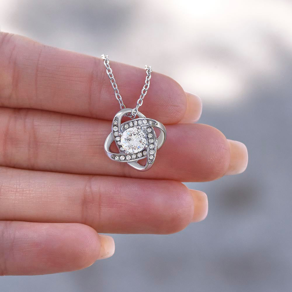 Pregnant Daughter Gift - Pregnancy, Mother to Be, Pregnant Mom Gift, Daughter Expecting, Baby Shower - 14 karat and 18 karat gold over stainless steel - Love Knot Necklace