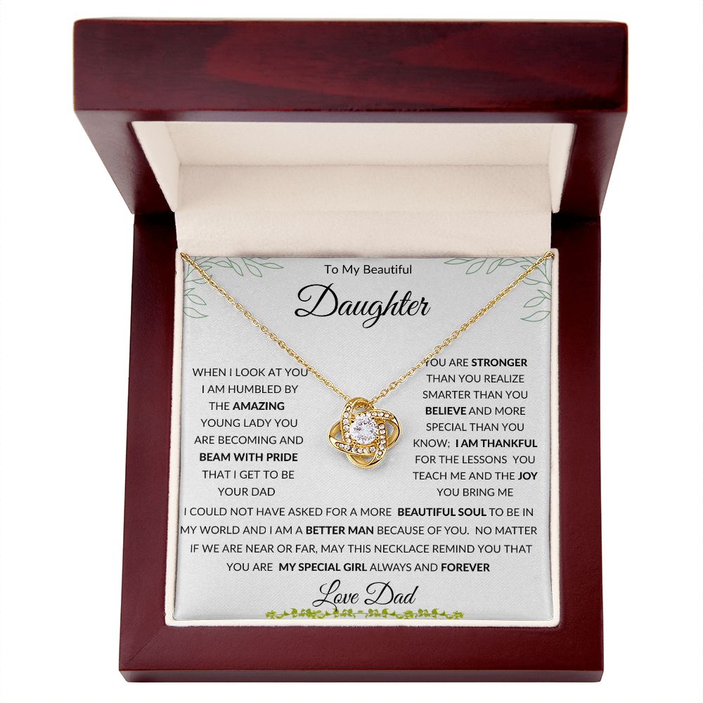 Love Knot Necklace, GIFT TO DAUGHTER from Dad - Better Me