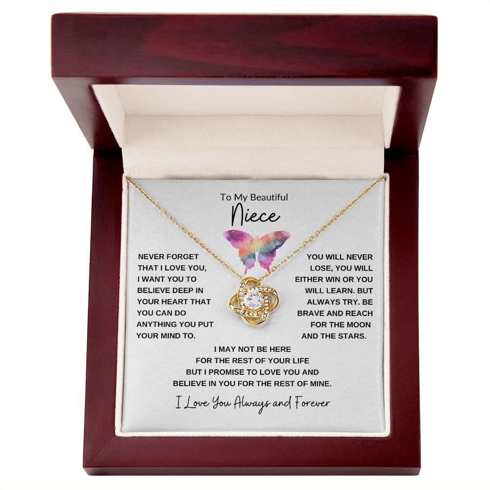 Love Knot Necklace, Gift to Niece - Butterfly