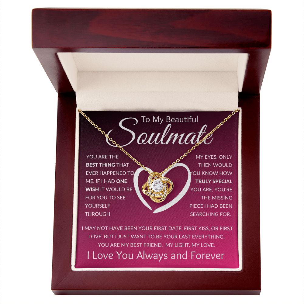 Love Knot Necklace, Gift to Soulmate, Wife, Girlfriend - You're the Best - Christmas, Anniversary, Birthday, Valentines Day