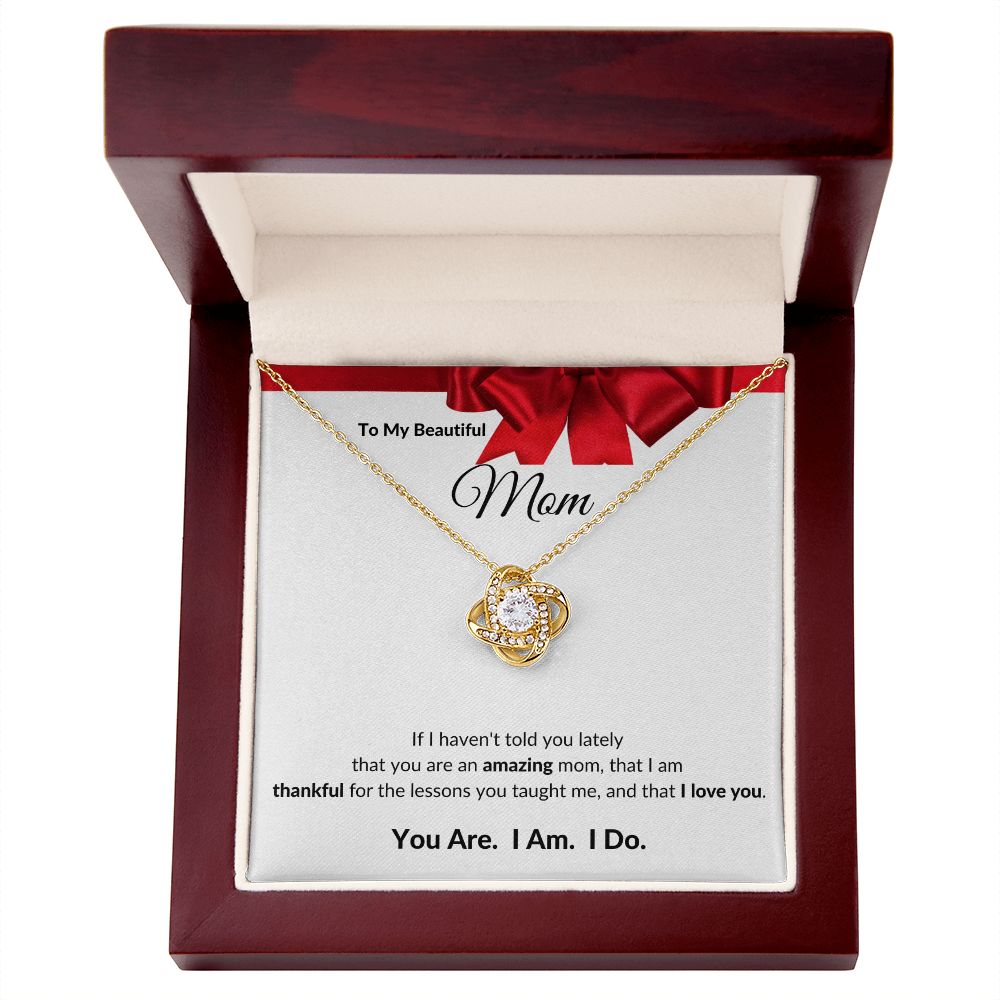 Love Knot Necklace, GIFT FOR MOM - Red Ribbon, BIRTHDAY, CHRISTMAS, MOTHER'S DAY, ANY SPECIAL OCCASSION