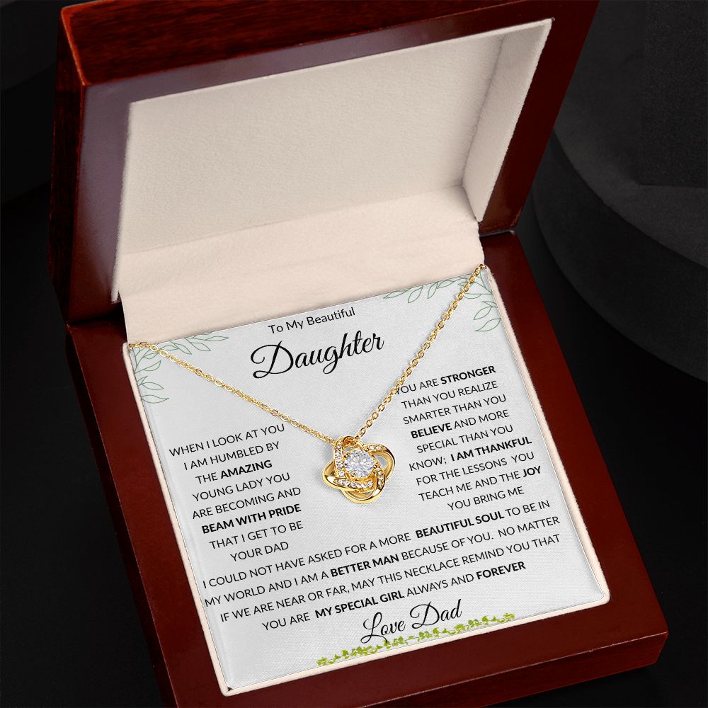Love Knot Necklace, GIFT TO DAUGHTER from Dad - Better Me
