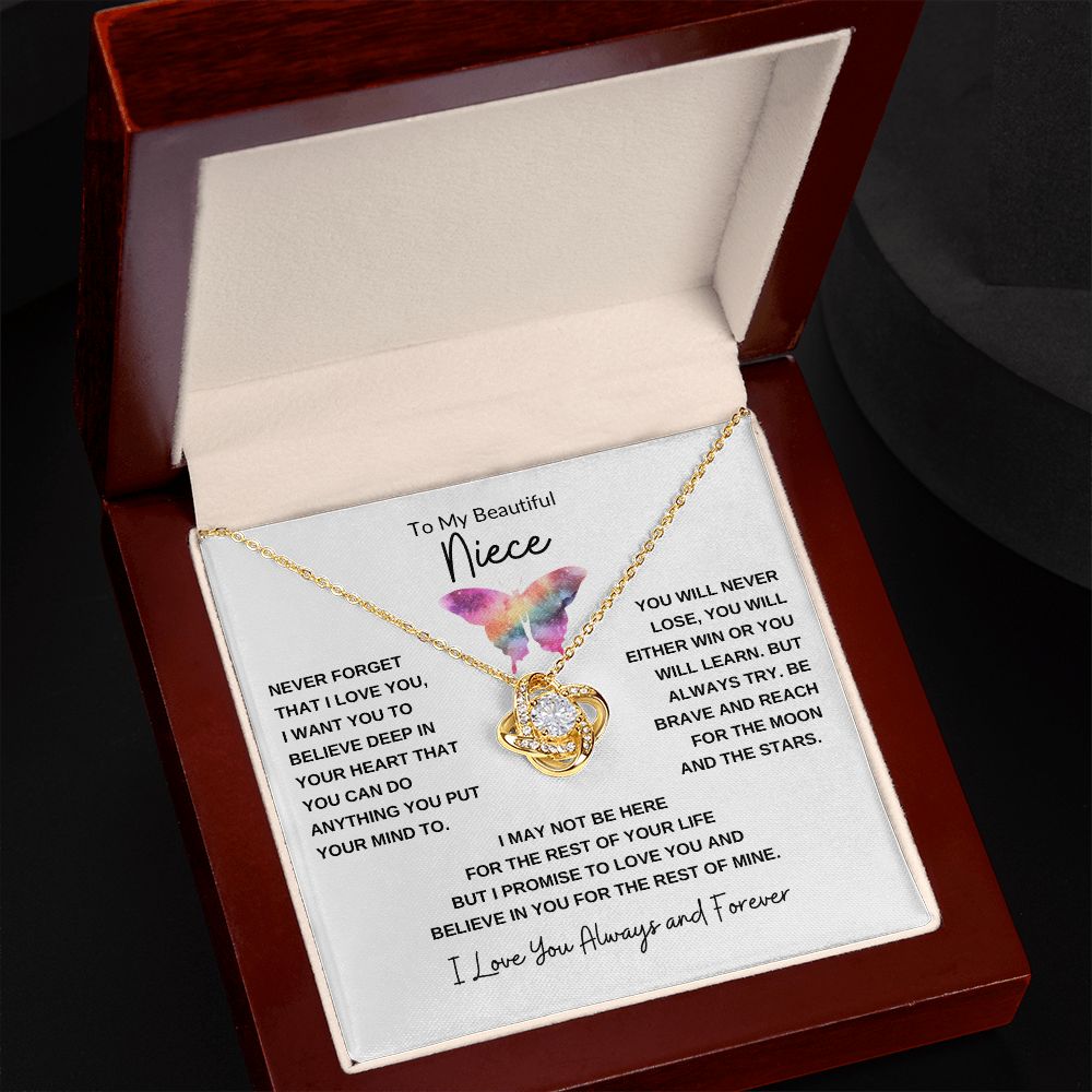 Love Knot Necklace, Gift to Niece - Butterfly