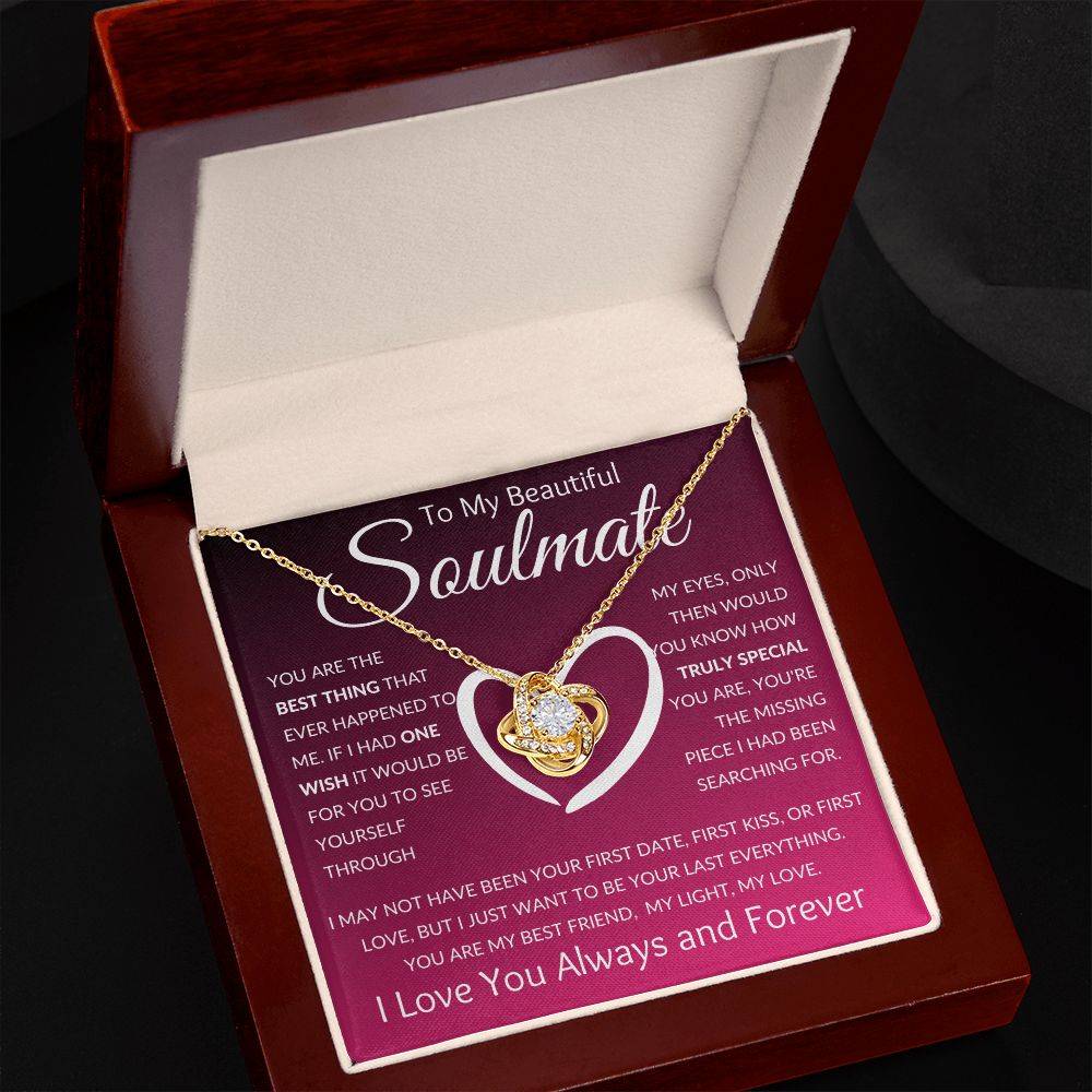 Love Knot Necklace, Gift to Soulmate, Wife, Girlfriend - You're the Best - Christmas, Anniversary, Birthday, Valentines Day