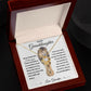 Love Knot Necklace, Gift to Granddaughter from Grandpa - lion white heart line - Birthday, Graduation, Christmas, Easter,