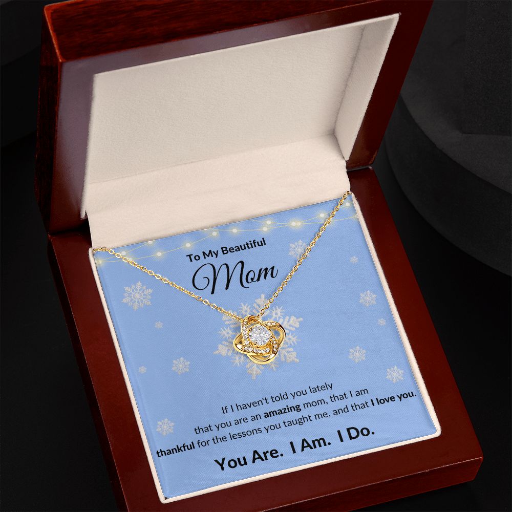 Love Knot Necklace, GIFT TO MOM - Snowflakes, CHRISTMAS, BIRTHDAY, MOTHER'S DAY