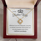 Love Knot Necklace, Gift to Badass Wife - white/gold