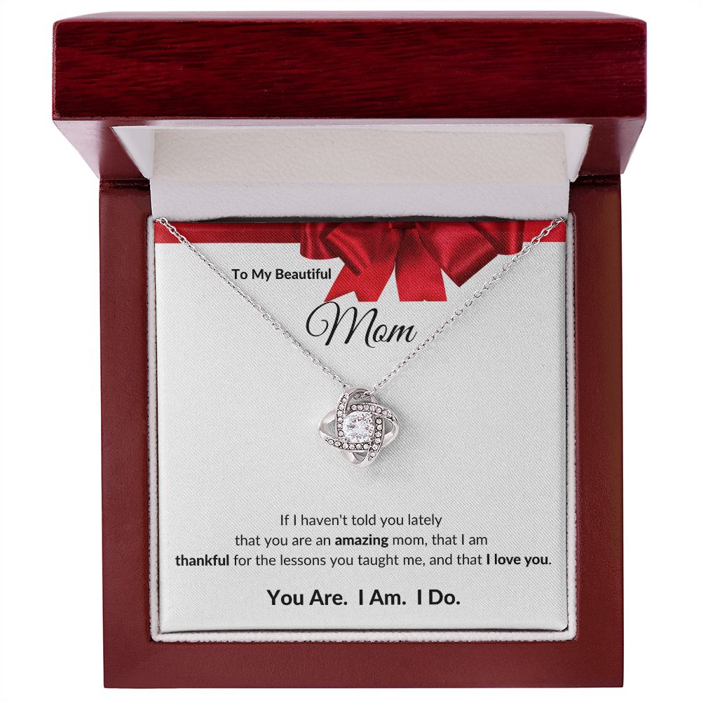 Love Knot Necklace, GIFT FOR MOM - Red Ribbon, BIRTHDAY, CHRISTMAS, MOTHER'S DAY, ANY SPECIAL OCCASSION