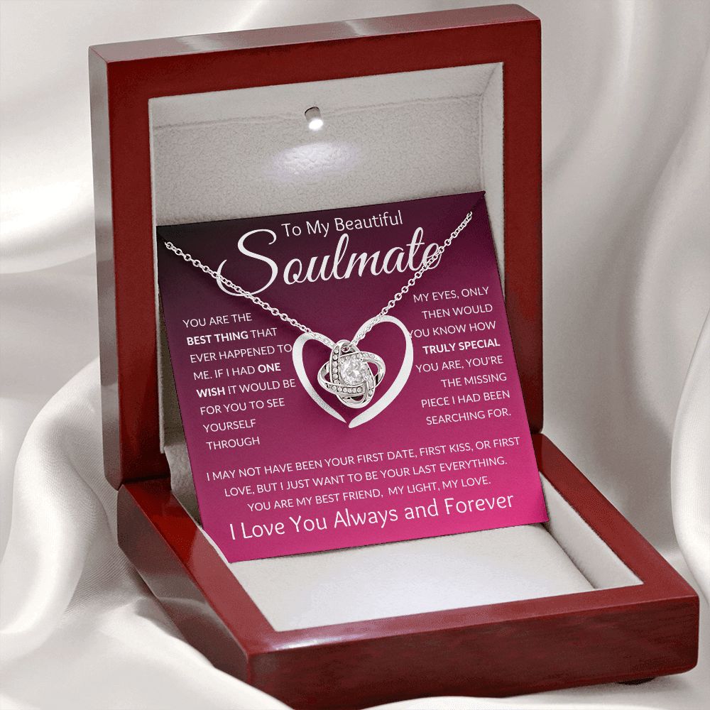 Love Knot Necklace, Gift to Soulmate, Wife, Girlfriend - You're the Best - Christmas, Anniversary, Birthday, Valentines Day