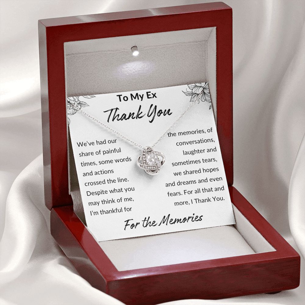 Thank You for The Memories, Divorce Separation Break Up Gift for Ex Wife, Ex Girlfriend, Ex - Love Knot Necklace