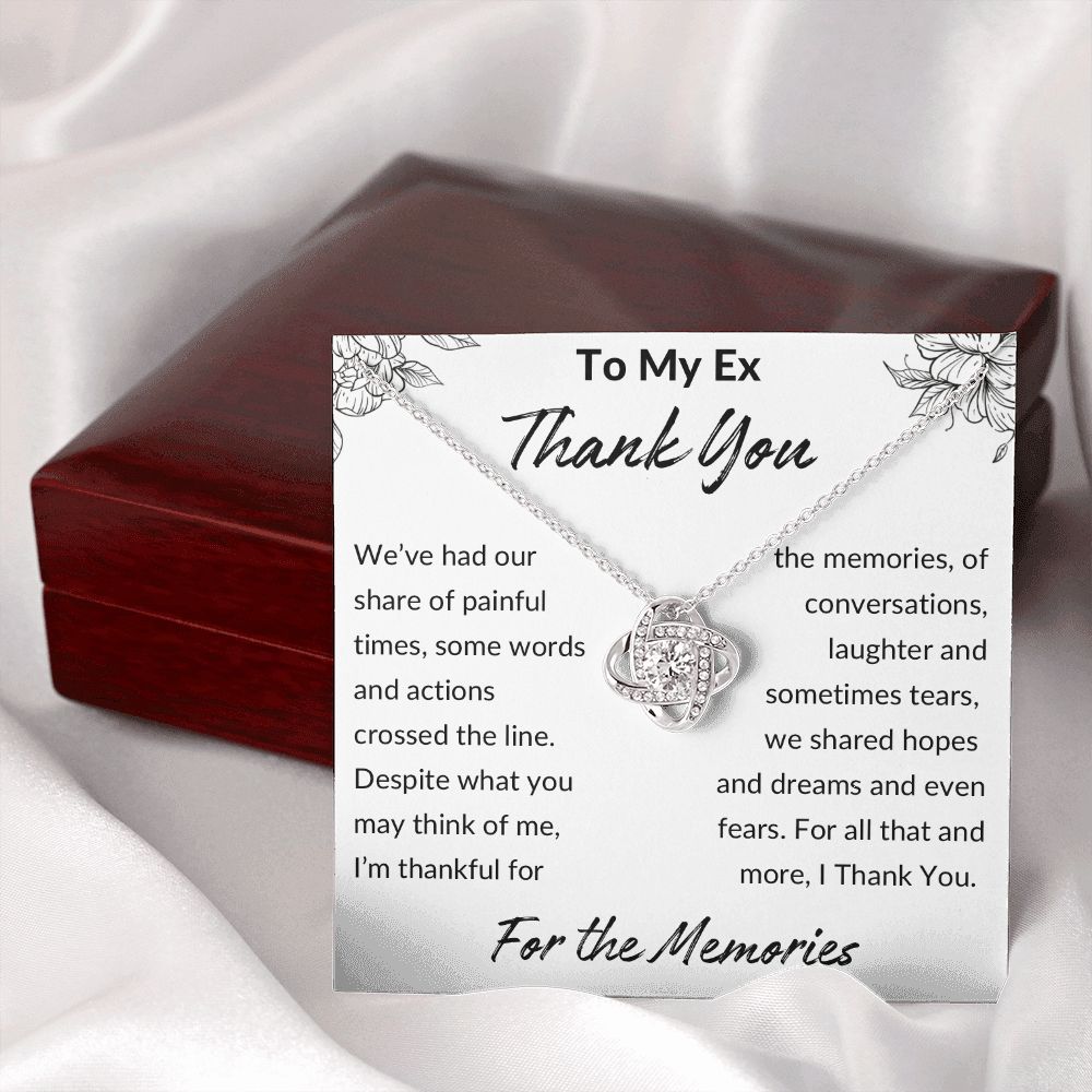 Thank You for The Memories, Divorce Separation Break Up Gift for Ex Wife, Ex Girlfriend, Ex - Love Knot Necklace