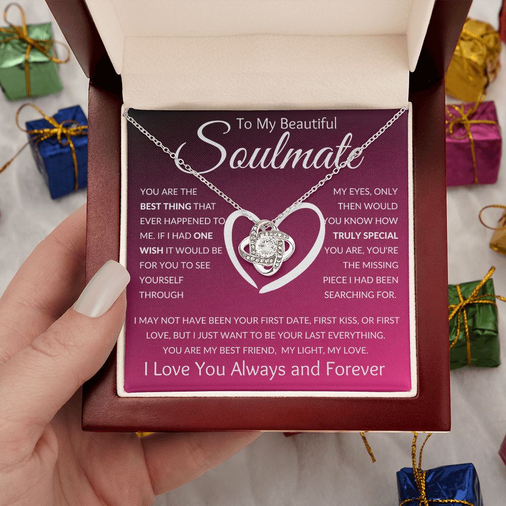 Love Knot Necklace, Gift to Soulmate, Wife, Girlfriend - You're the Best - Christmas, Anniversary, Birthday, Valentines Day
