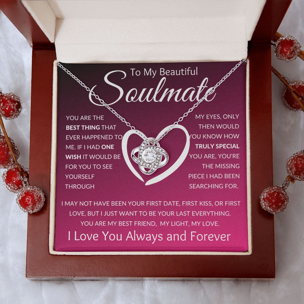 Love Knot Necklace, Gift to Soulmate, Wife, Girlfriend - You're the Best - Christmas, Anniversary, Birthday, Valentines Day