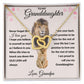 Interlocking Hearts Necklace, Gift to Granddaughter from Grandpa - lion pink hearts - Valentines, Birthday, Graduation, Christmas, I Love You