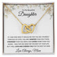 Interlocking Heart Necklace, GIFT TO DAUGHTER from Mom - Beautiful Daughter white flowers