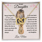 Interlocking Hearts Necklace, Gift to Daughter from Mom - lion pink hearts - Valentines, Birthday, Graduation, Christmas, I am Proud of You