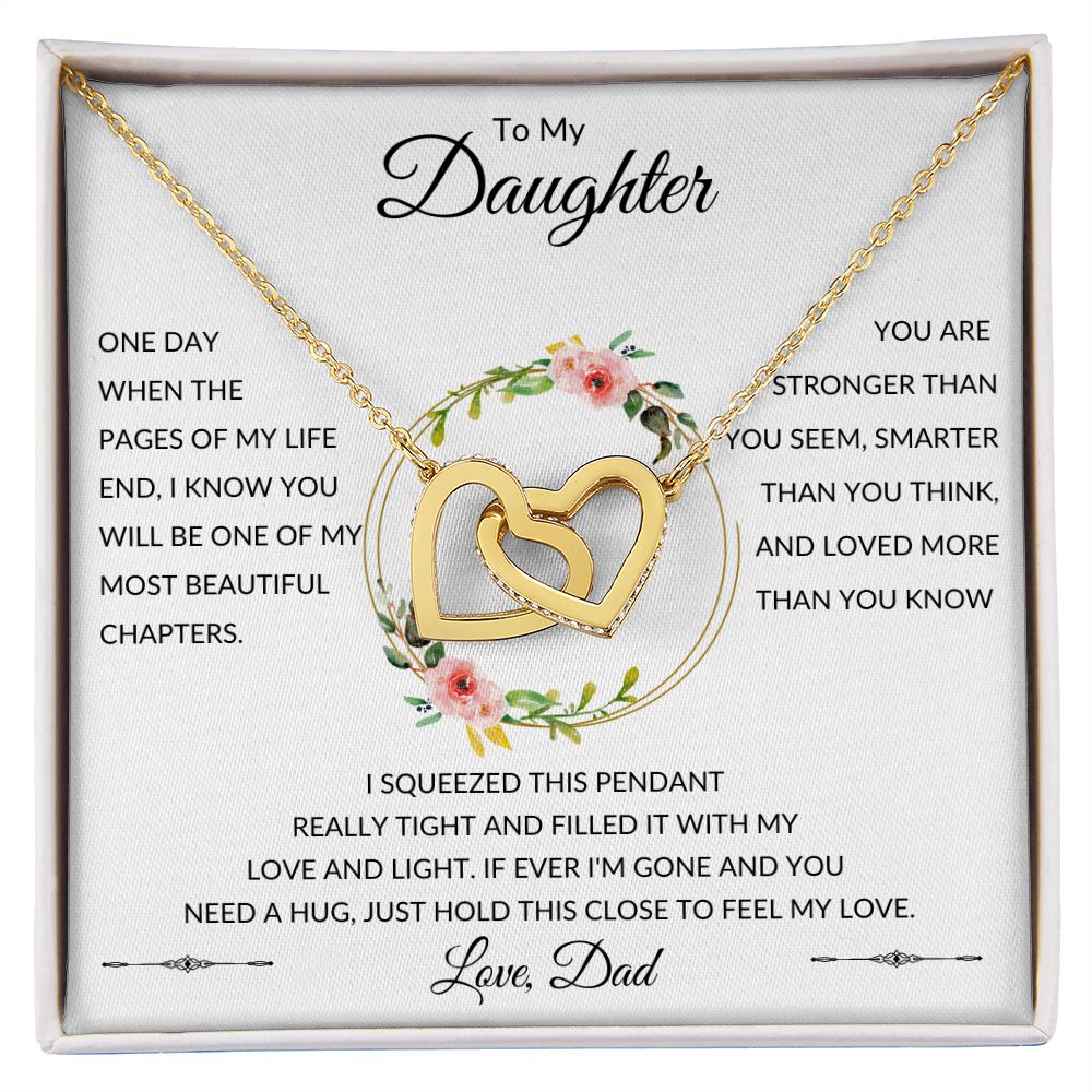 Interlocking Heart Necklace, GIFT TO DAUGHTER from Dad - Beautiful Chapter