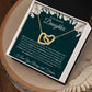 Interlocking Hearts Necklace, GIFT TO MY BEAUTIFUL DAUGHTER POEM from Mom Or Dad - Special Bond