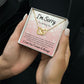 Interlocking Hearts Necklace, Gift to Wife, Girlfriend, Soulmate - Apology I'm Sorry Gift