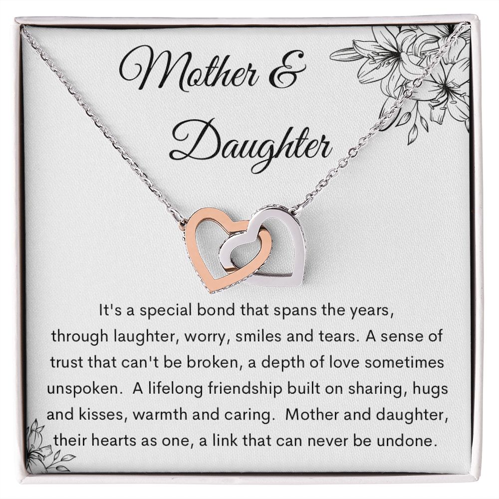 Interlocking Hearts Necklace, Gift to Mom from Daughter | Mother's Day, Birthday, Christmas, Mother Daughter Gift