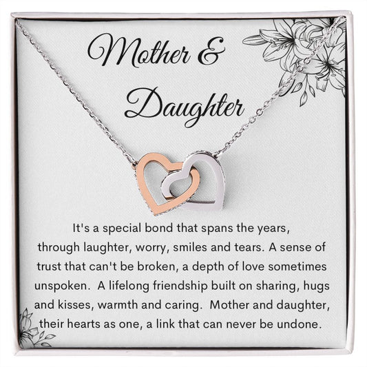 Interlocking Hearts Necklace, Gift to Mom from Daughter | Mother's Day, Birthday, Christmas, Mother Daughter Gift