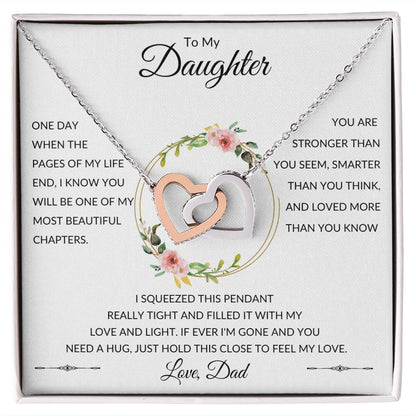 Interlocking Heart Necklace, GIFT TO DAUGHTER from Dad - Beautiful Chapter