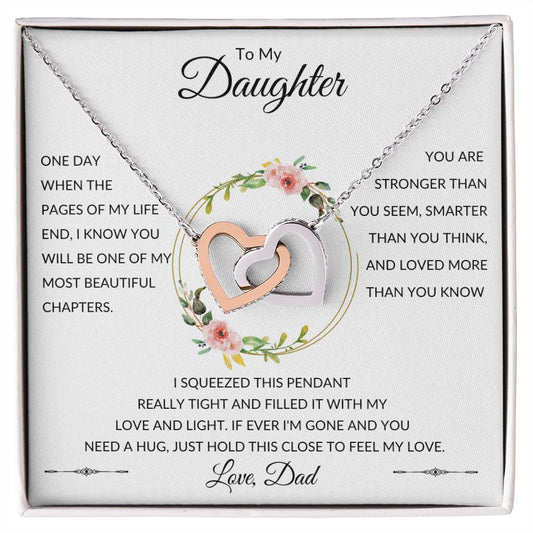 Interlocking Heart Necklace, GIFT TO DAUGHTER from Dad - Beautiful Chapter