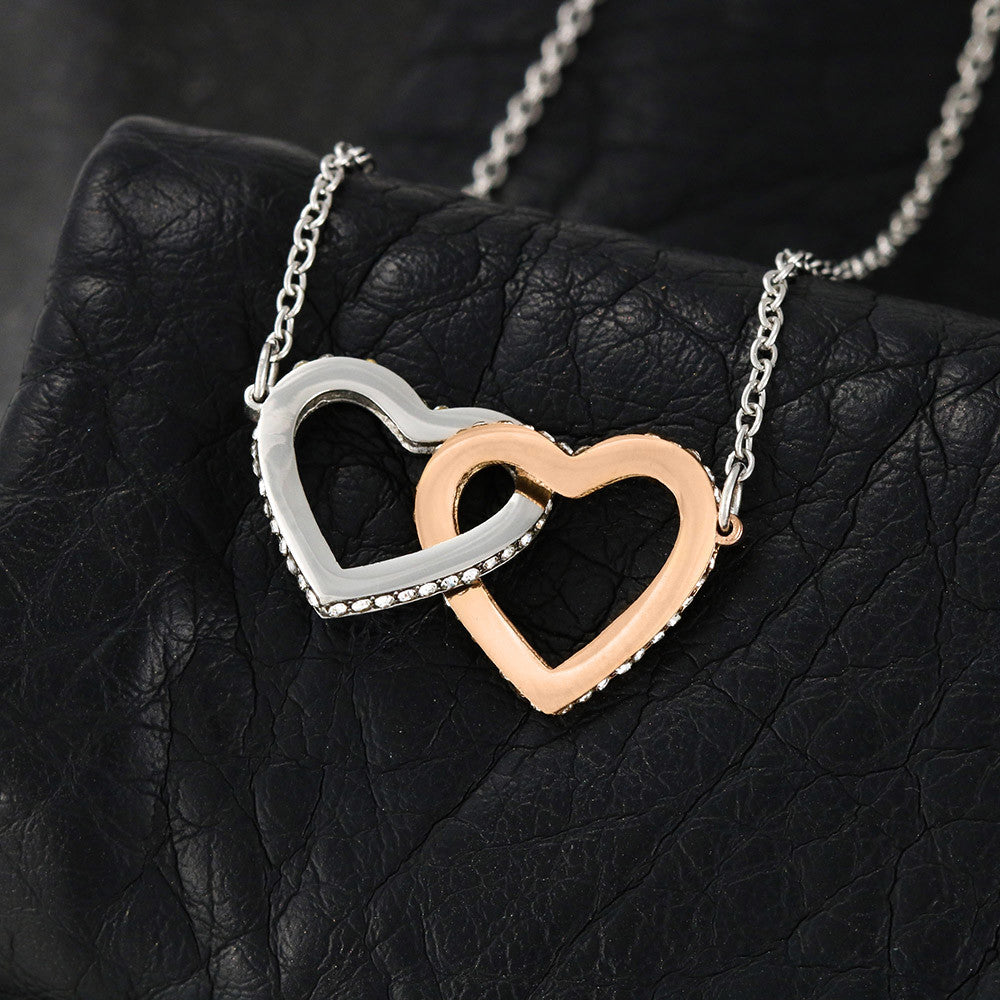 Interlocking Heart Necklace, Gift to Granddaughter from Grandma or Grandpa - Hearts and Stars